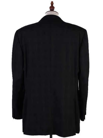 Excellent Canali Black Wool Suit Jacket Size XXL for Men