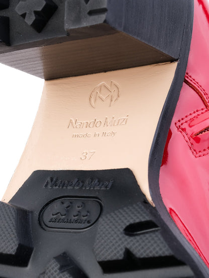 Perfect Nando Muzi Red Lacquer Ankle Boots Size 37