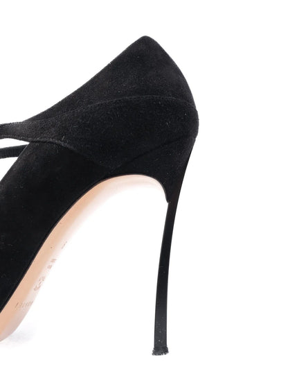 Excellent Casadei Black Suede High-Heeled Shoes Size N/A