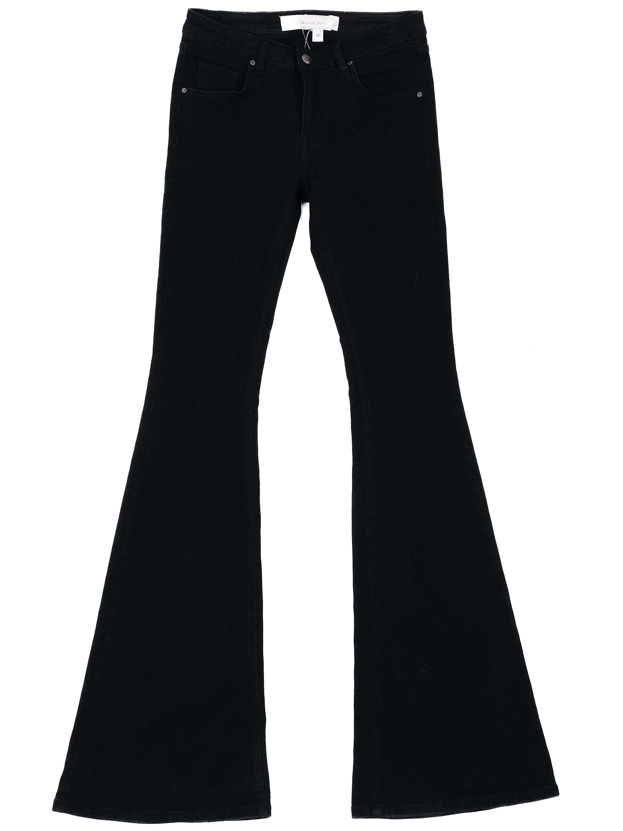 Excellent Victoria Beckham Black Flared Jeans Size S 26