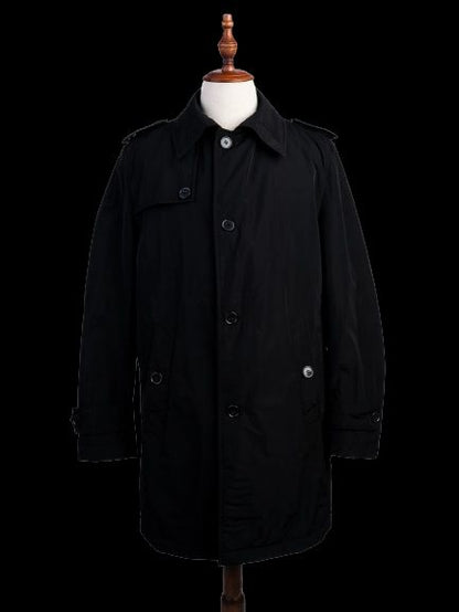 Excellent Joop Black Viscose Trench Coat for Men