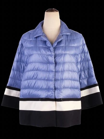Excellent Herno Blue Puffer Jacket Women Size L Nylon