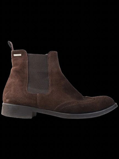 Excellent GF Ferre Orange Leather Chelsea Boots Size 42 for Men