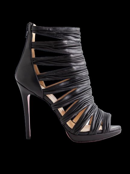 Excellent Christian Louboutin Black Leather High Heels Size 37.5