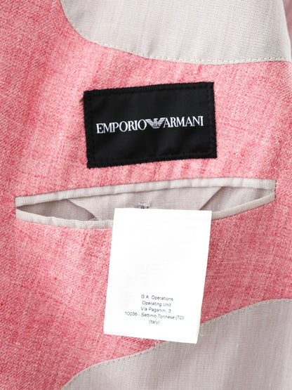 Excellent Emporio Armani Pink Blazer Size L Textured Fabric