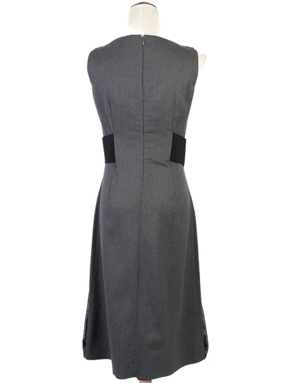 Excellent Ferre Gray Wool Sleeveless Dress Size M with Black Panels
