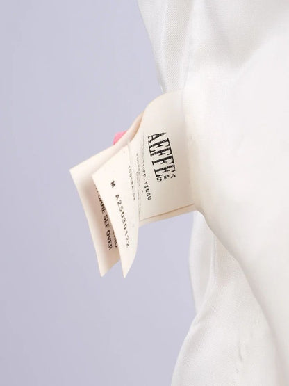 Excellent Alberta Ferretti White Pleated Blouse Size S Viscose