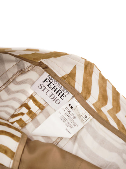 Perfect Gianfranco Ferre Orange Striped Shirt Size M Women