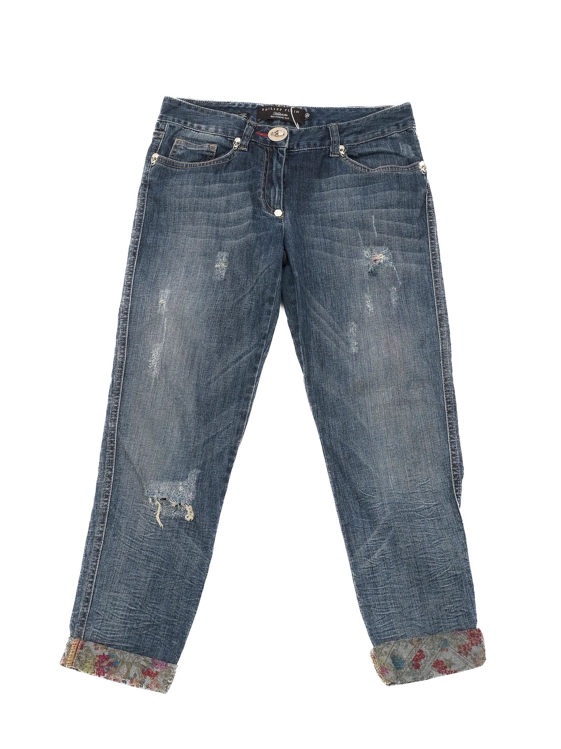 Excellent Phillipp Plein Distressed Denim Jeans Blue Size M