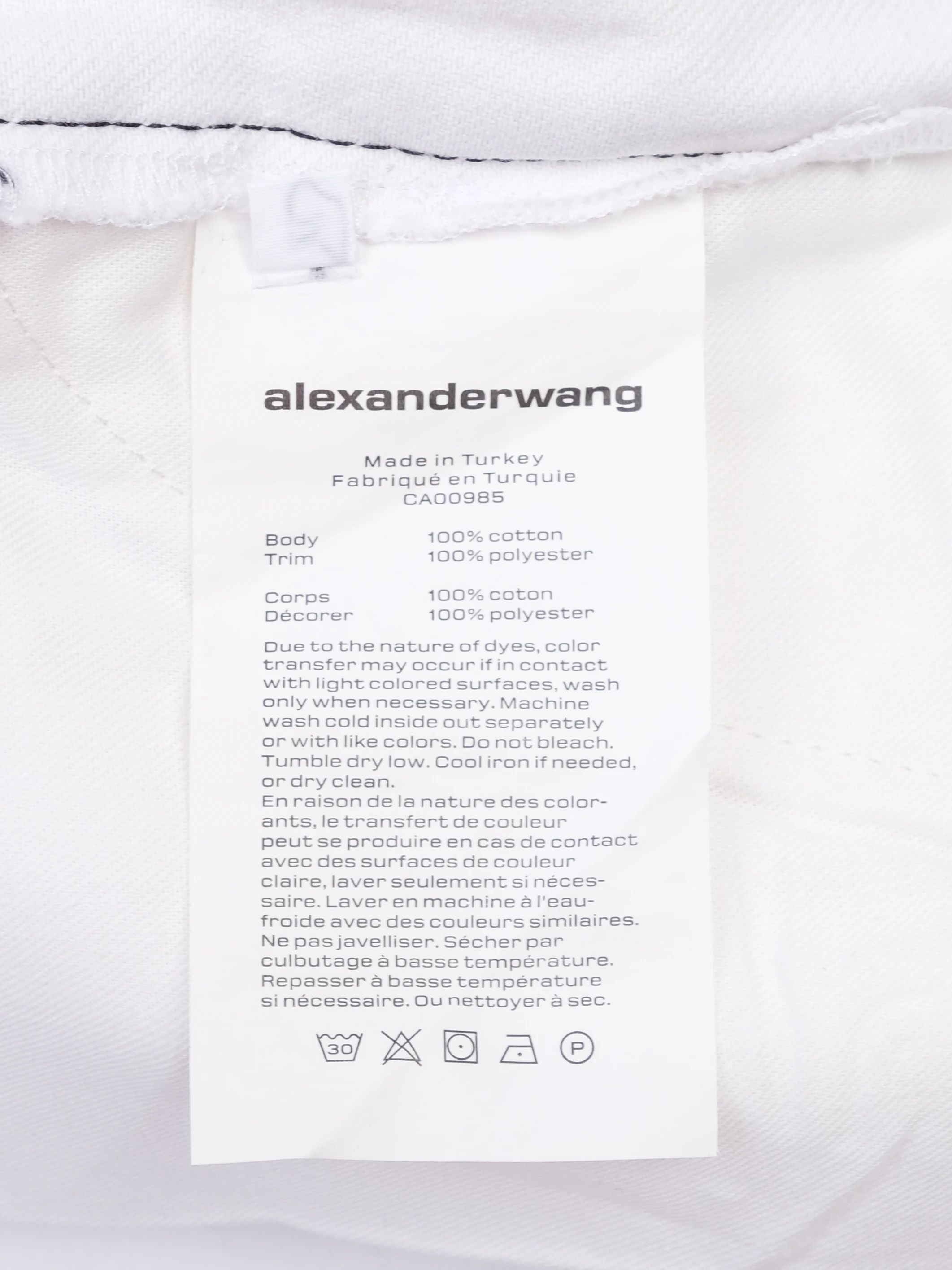 Excellent Alexander Wang White Cotton Shorts with Black Detailing