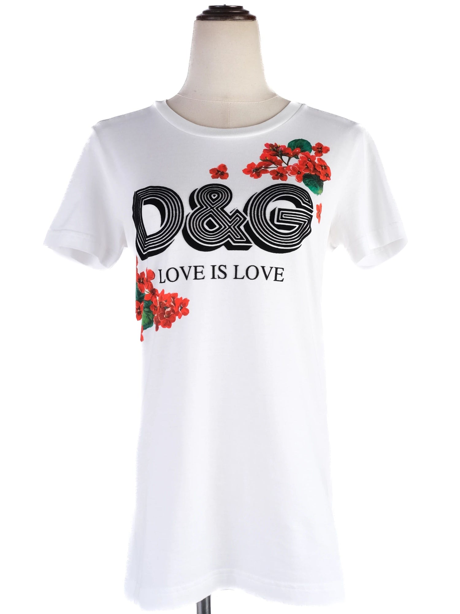 Excellent Dolce Gabbana White T-Shirt D&amp;G LOVE IS LOVE Size M