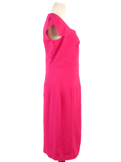 Excellent Roland Mouret Pink Viscose Dress Size XL Square Neckline