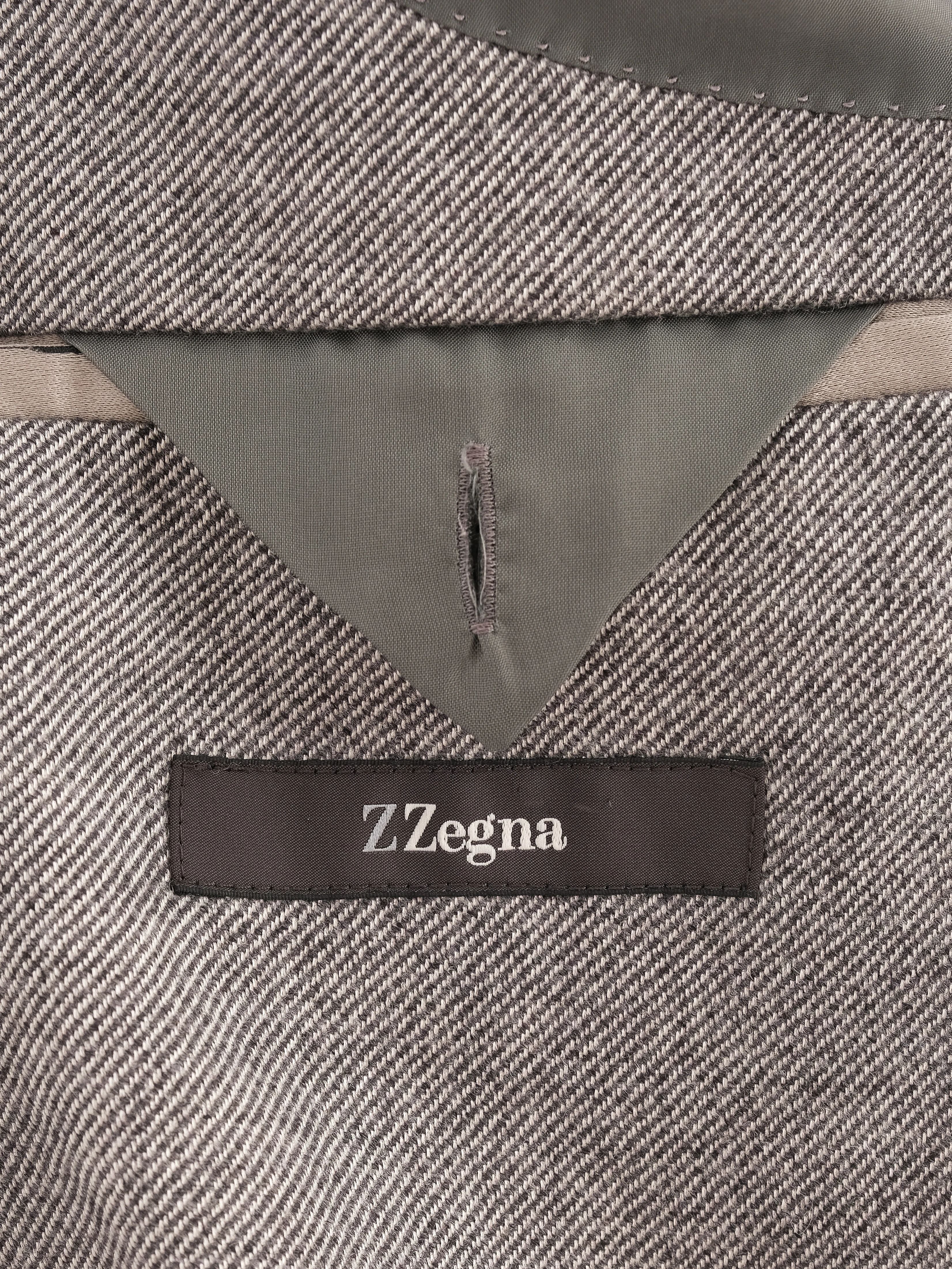 Excellent Ermenegildo Zegna Gray Cupro Blazer Size M