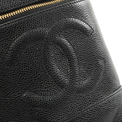 Chanel Black Coco Mark Handbag Leather Grained Calfskin A 01998