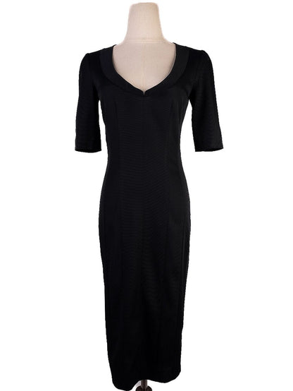 Perfect Emporio Armani Black Nylon Dress Size S V-Neck Short Sleeves