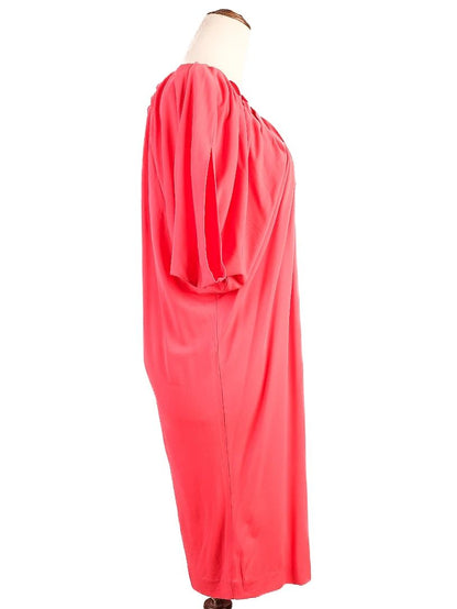 Excellent Escada Red Asymmetrical Dress Size XS Viscose