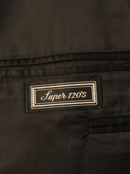 Excellent Canali Black Wool Pinstripe Suit Jacket Size XL