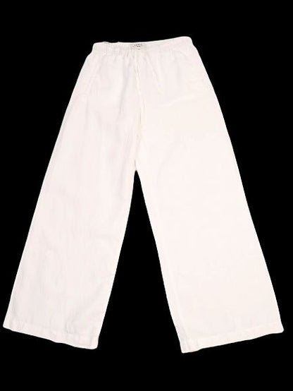 Excellent Weekend MaxMara White Wide-Leg Pants Size S Lino