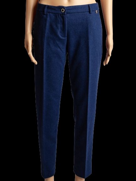 Good TWINSET Blue Polyester Trousers with Heart Detail Size S