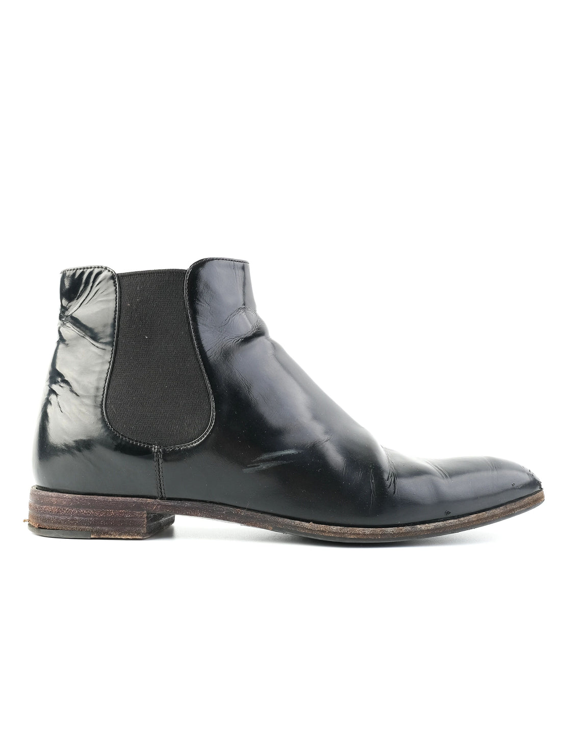 Good Prada Black Leather Chelsea Boots Size 38 Women