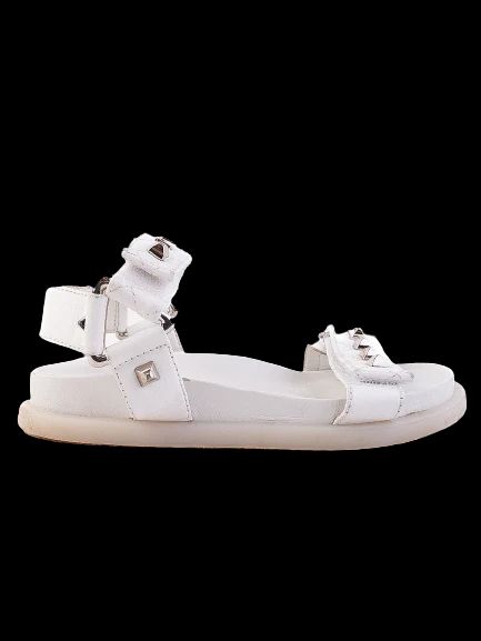 Excellent Philipp Plein Junior White Leather Sandals Size 31