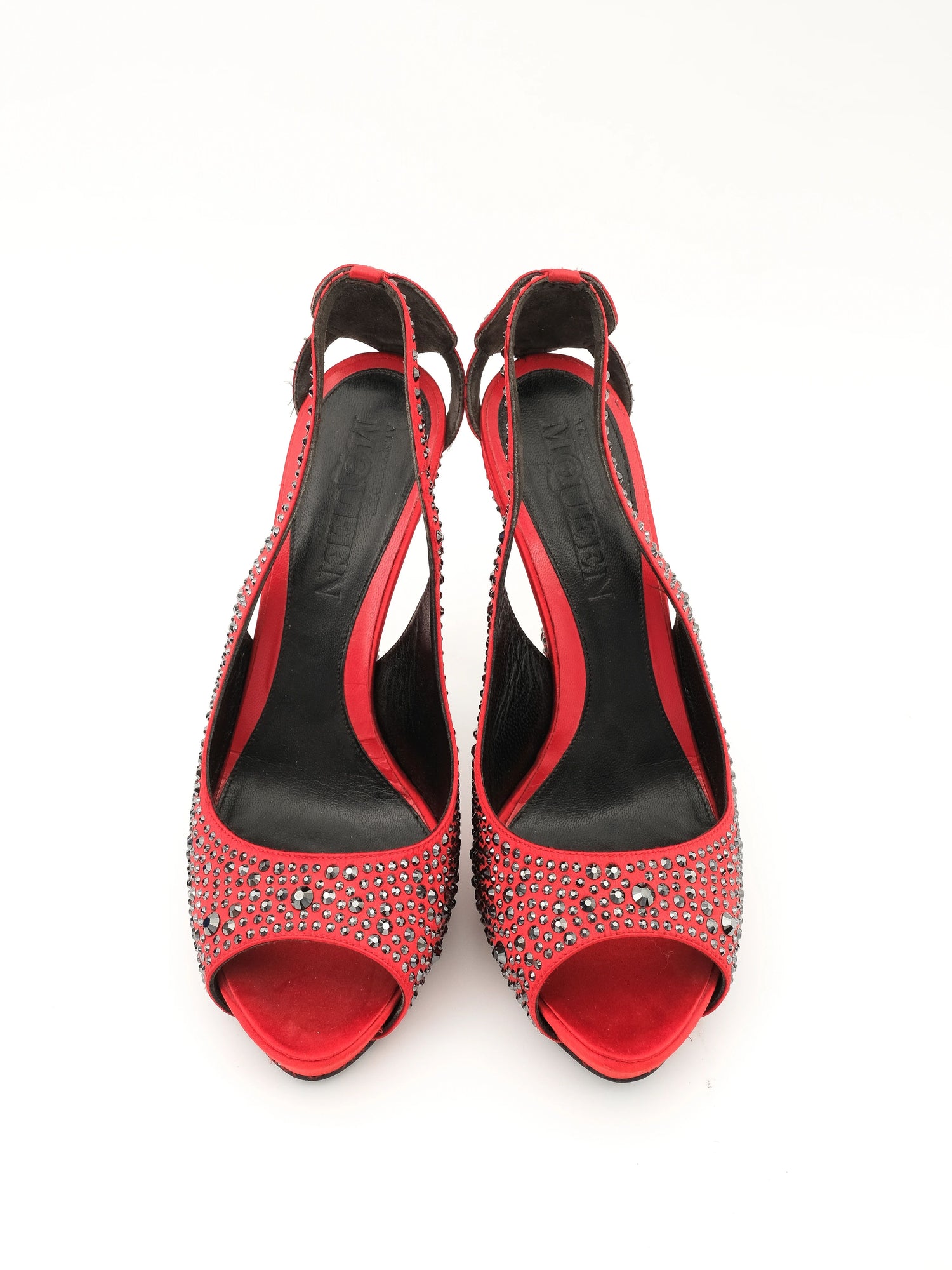 Excellent Alexander McQueen Red Leather High Heel Shoes Size 40