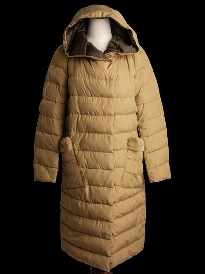 Good Pregio White Polyester Long Puffer Coat with Hood XXS