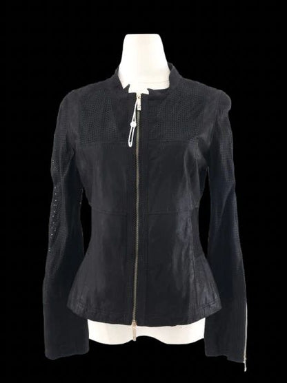 Excellent Ferre Black Wool Jacket Size XS with Zipper Details