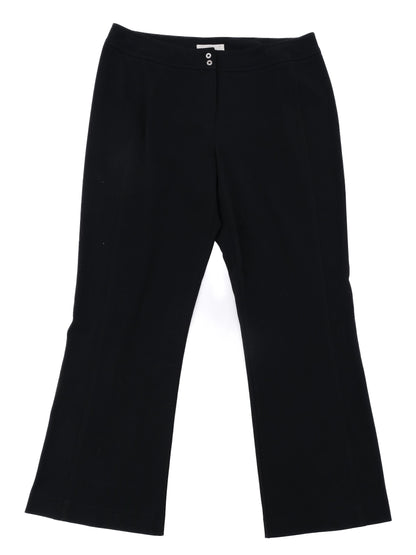 Excellent Marina Rinaldi Black Viscose Pants Size M Made in Italy