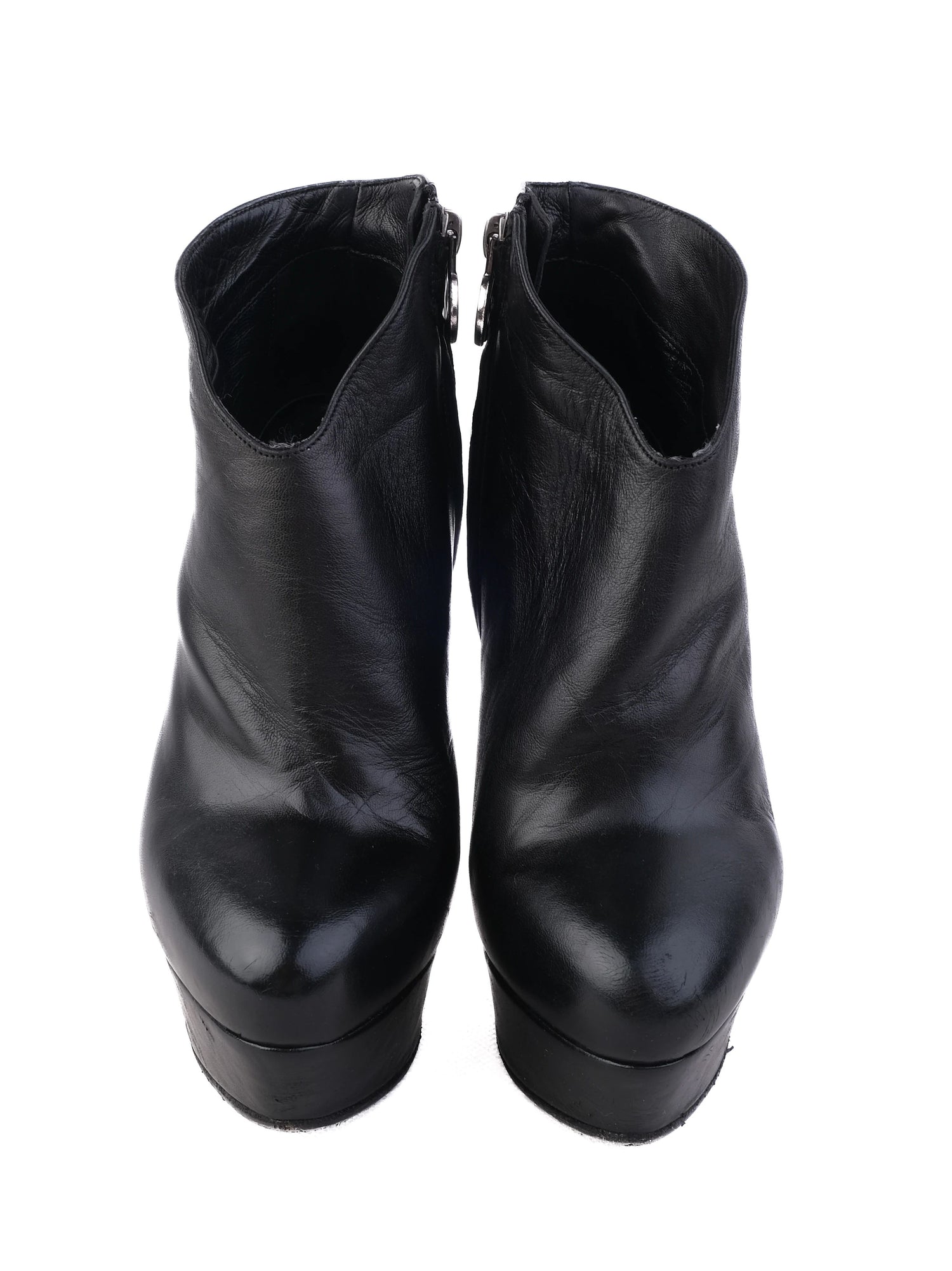 Excellent Nando Muzi Black Leather Ankle Boots Size 36