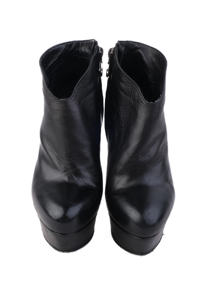 Excellent Nando Muzi Black Leather Ankle Boots Size 36