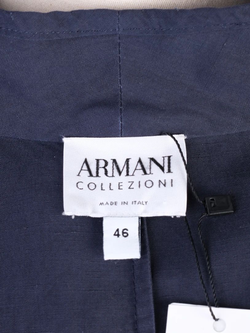 Excellent Armani Collezioni Blue Viscose Jacket Tie-Waist Design