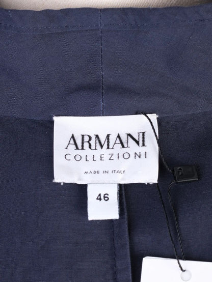 Excellent Armani Collezioni Blue Viscose Jacket Tie-Waist Design