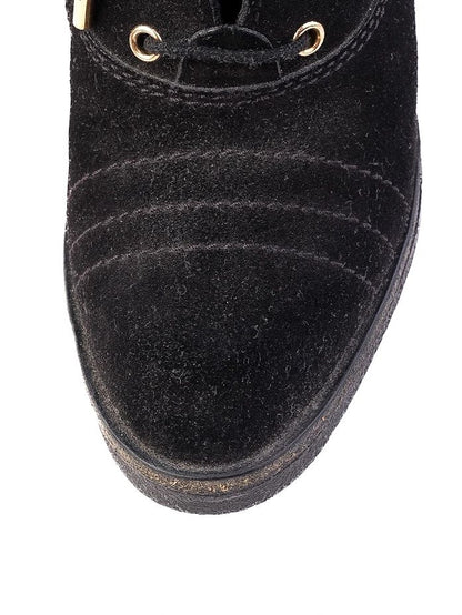 Excellent Louis Vuitton Black Leather Heeled Ankle Boots Size 36