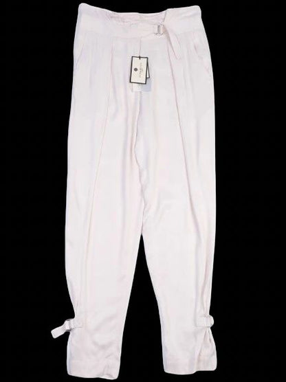 NEW By Malene Birger White Viscose Pants Size XS with Buckles