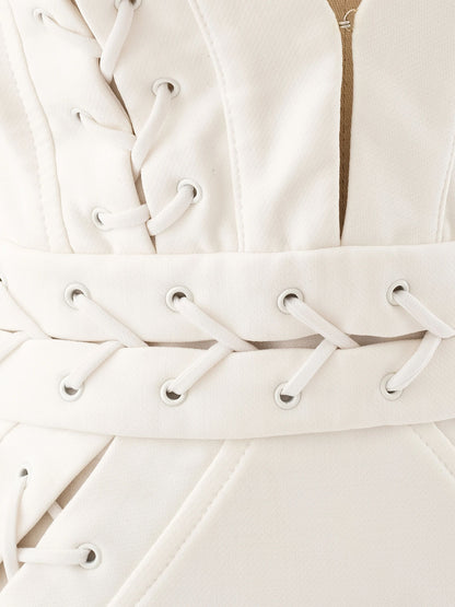 EXCELLENT Elisabetta Franchi White Sleeveless Dress Size M