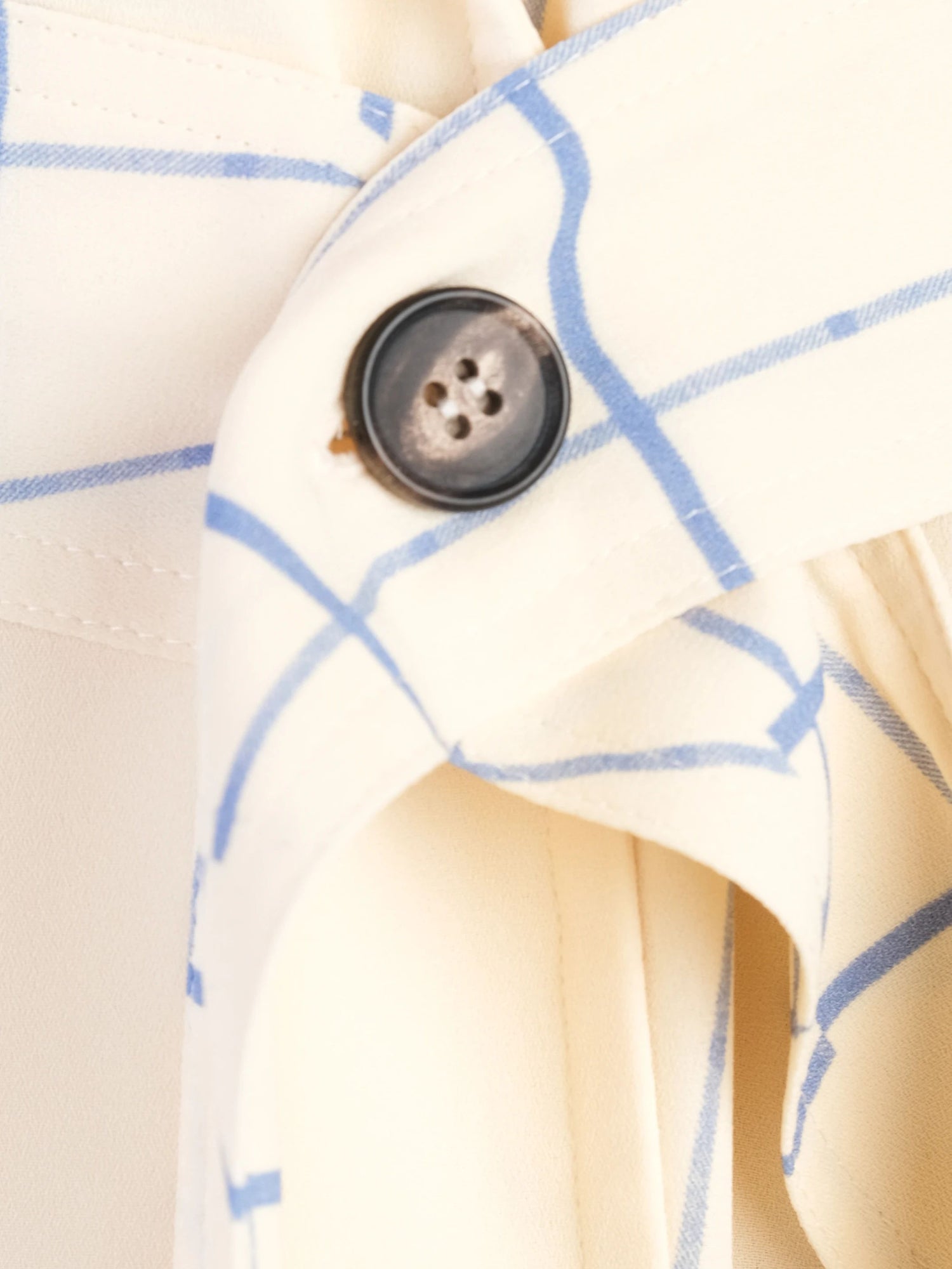 Victoria Beckham Sleeveless Trench Coat Blue Grid Pattern XS Excellent