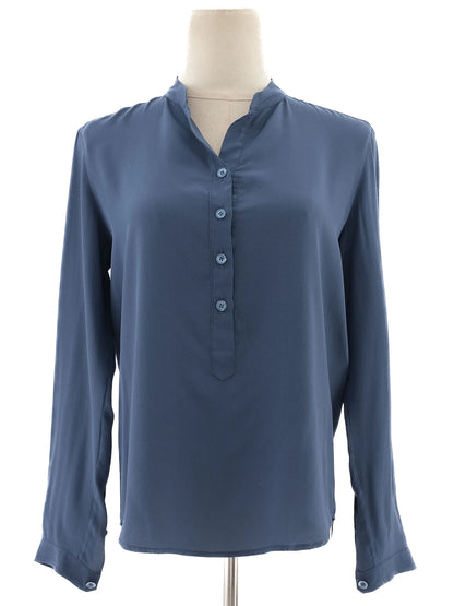 Excellent Stella McCartney Blue Silk Blouse Size XS Long Sleeve