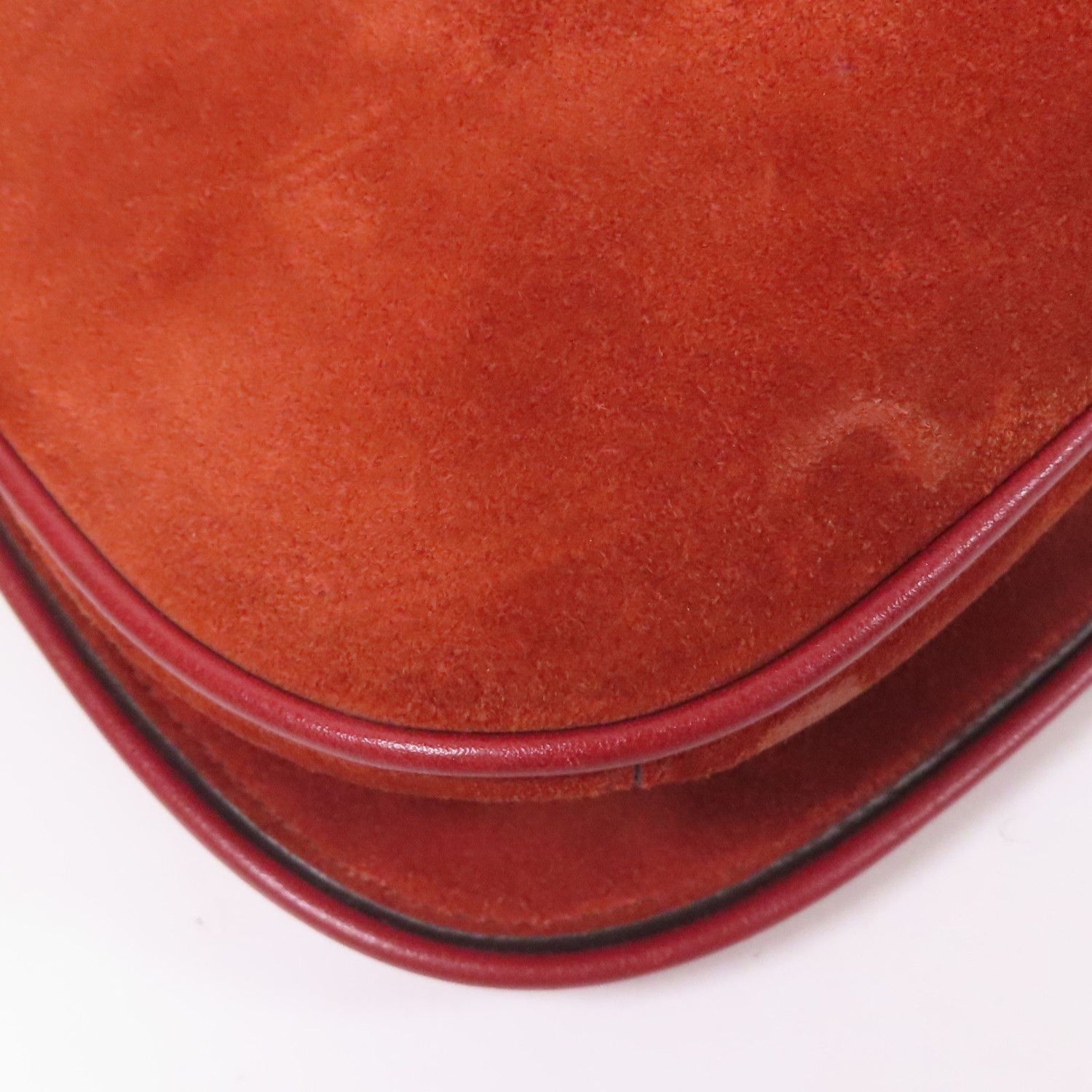 Gucci Calfskin Blondie Chain Shoulder Flap Bag Red Burgundy Suede 699268