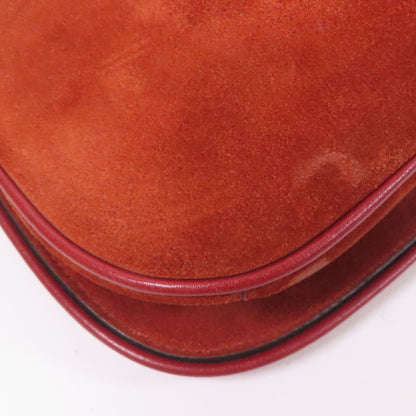 Gucci Calfskin Blondie Chain Shoulder Flap Bag Red Burgundy Suede 699268