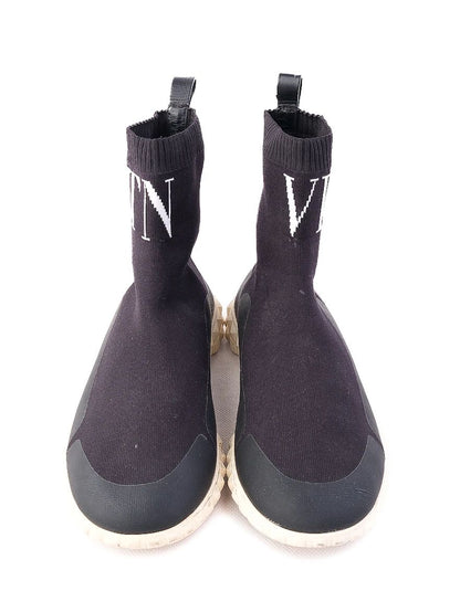 Excellent Valentino Black Sock Sneakers Size 38 with VLTN Detail