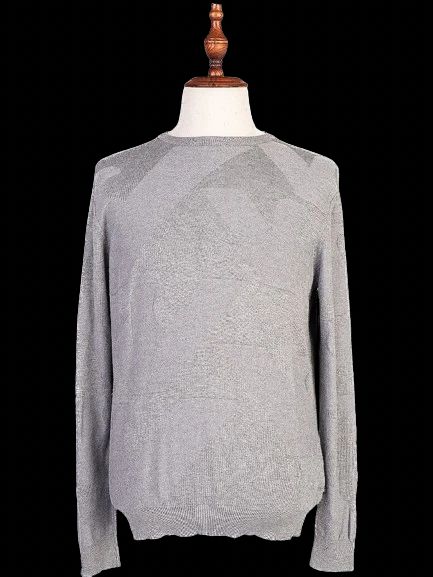 Excellent Armani Jeans Light Gray Sweater Size M Viscose Long Sleeve