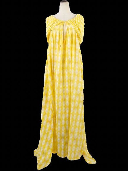 Excellent Thierry Colson Yellow Cotton Long Dress Size L