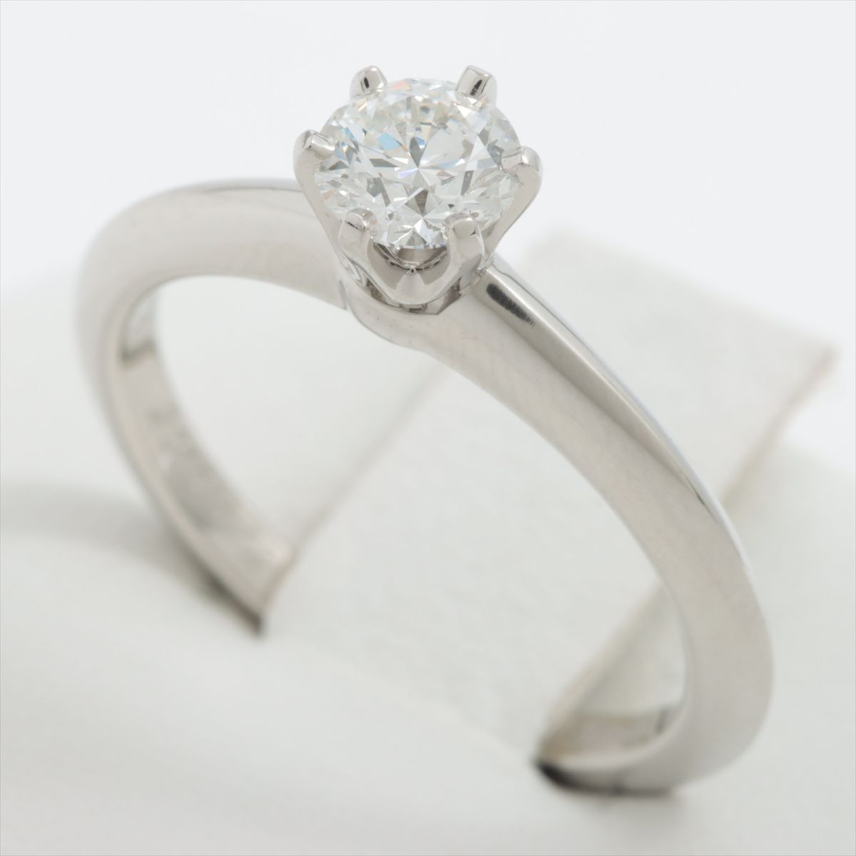 Tiffany &amp; Co. Solitaire Diamond Ring Pt950 4.6g 0.44