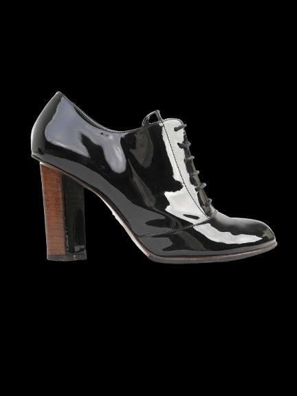 Excellent Dolce Gabbana Black Leather High-Heeled Shoes Size 37