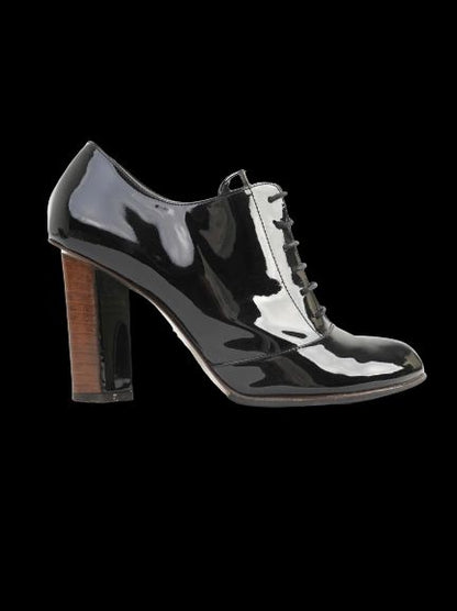 Excellent Dolce Gabbana Black Leather High-Heeled Shoes Size 37