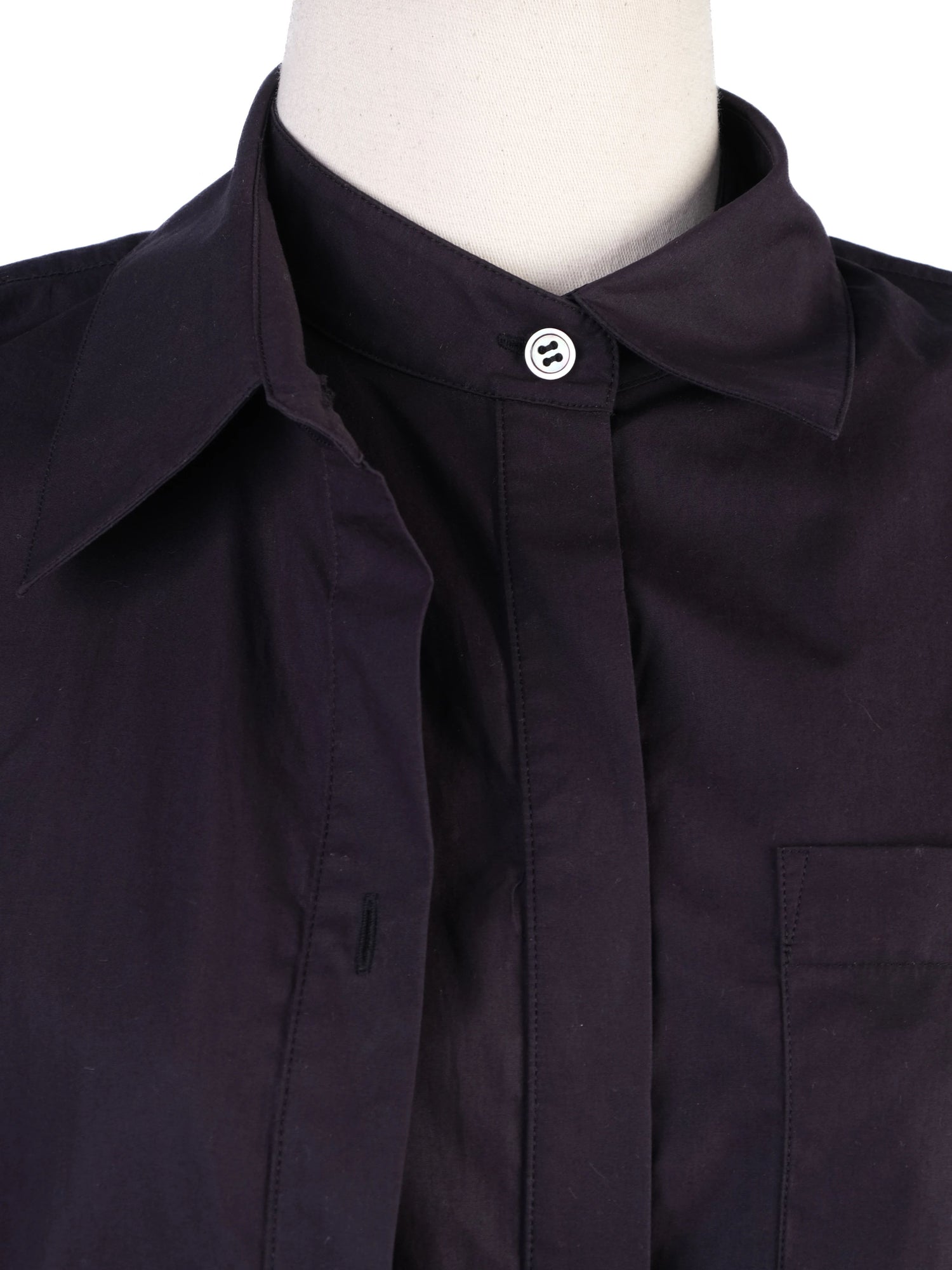 Excellent Alexander Wang Black Cotton Sleeveless Button-Up Dress