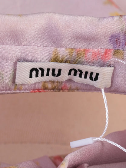 Excellent Miu Miu Floral Silk Blouse for Women Size M