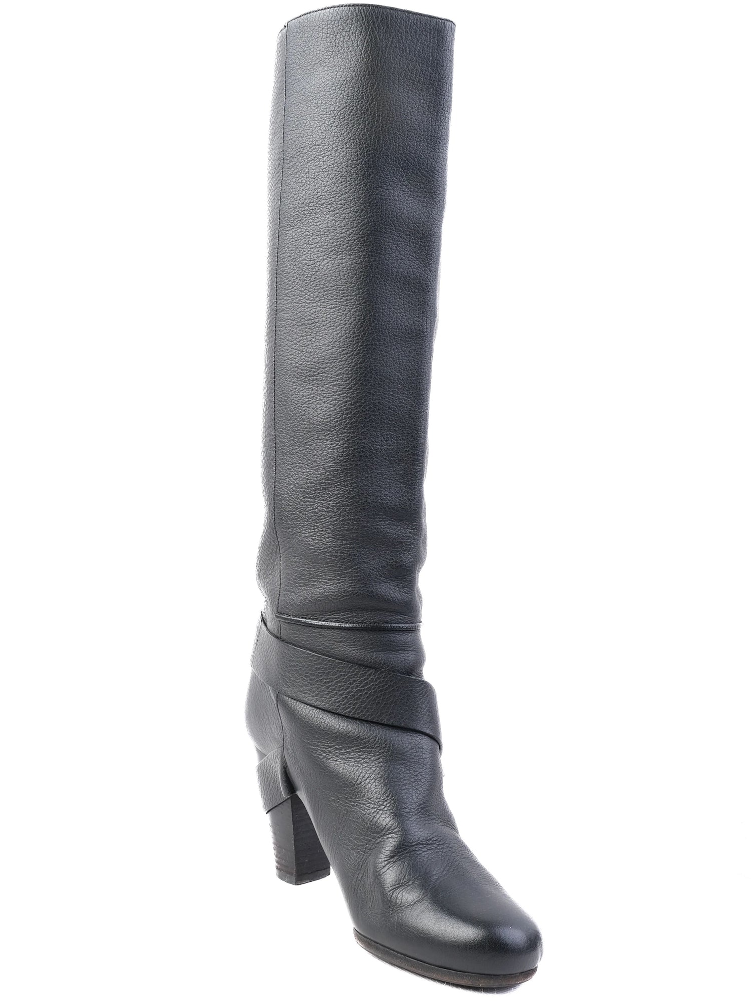 Excellent Chloe Black Leather Knee-High Boots Size 41