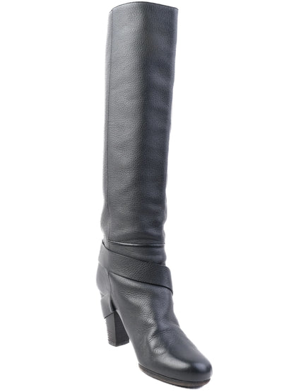 Excellent Chloe Black Leather Knee-High Boots Size 41